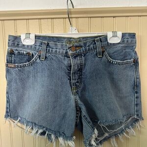 Cruel girl cut off Blue Shorts